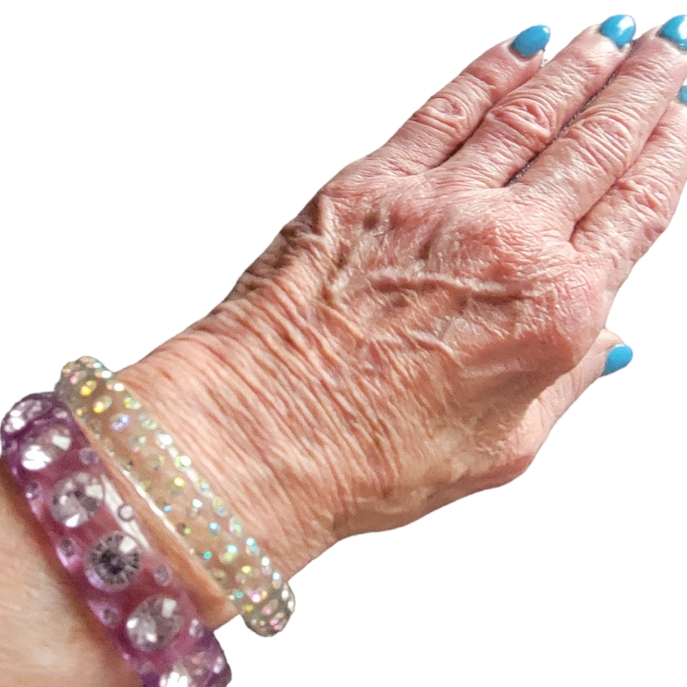 VINTAGE 2 ACRYLIC BANGLE BRACELETS
